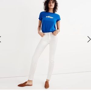 Madewell 9” High Rise Skinny White Jeans